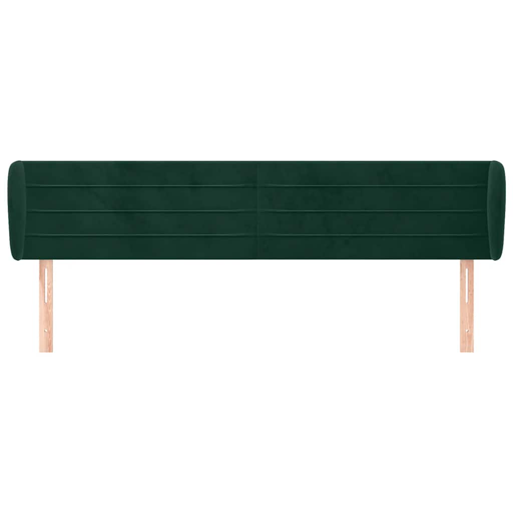 sengegavl med kanter 183x23x78/88 cm fløjl mørkegrøn