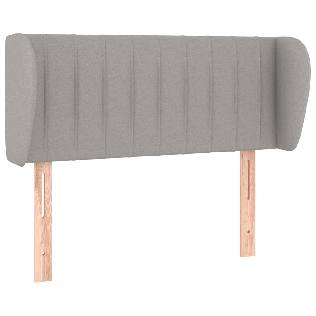 sengegavl med kanter 83x23x78/88 cm stof lysegrå