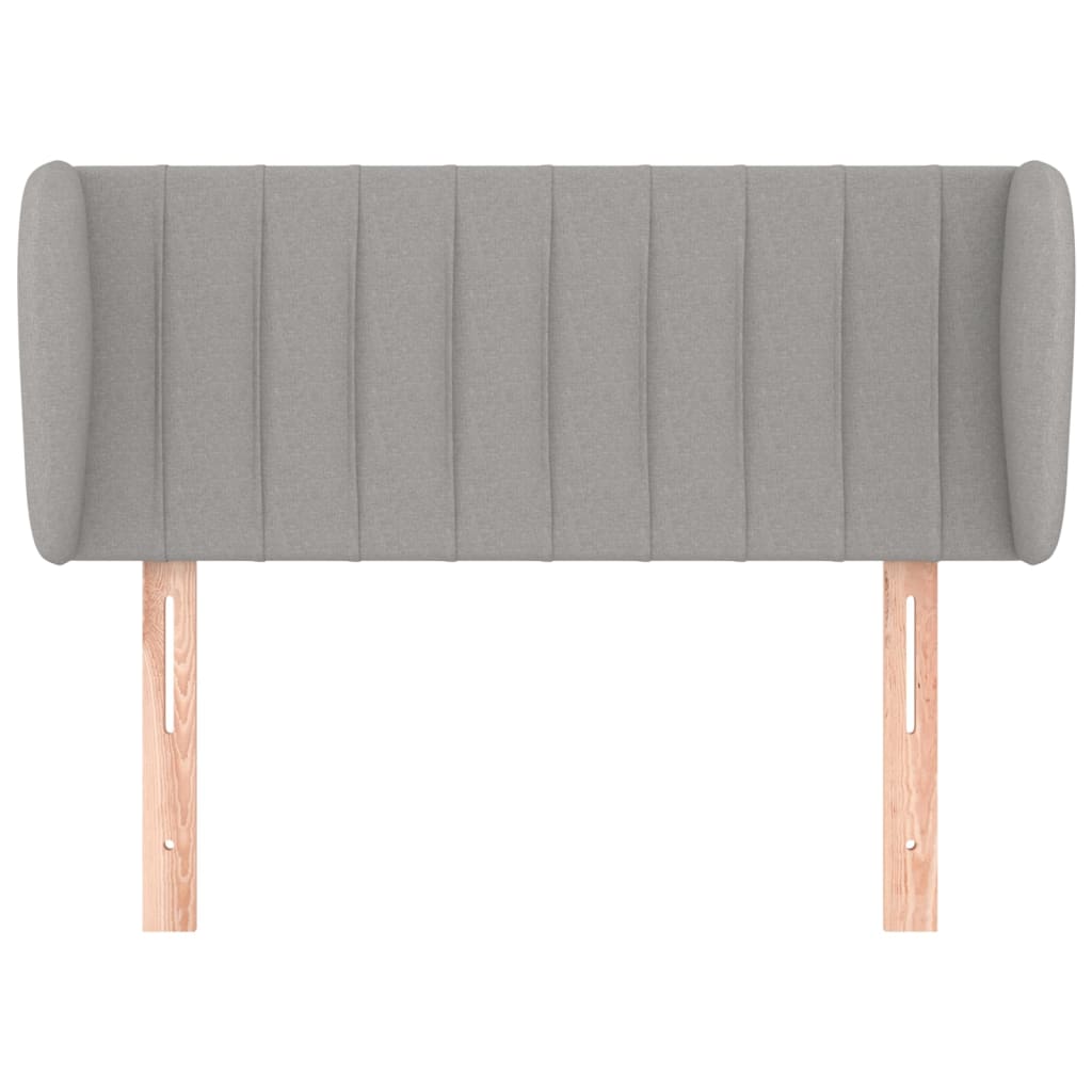 sengegavl med kanter 83x23x78/88 cm stof lysegrå