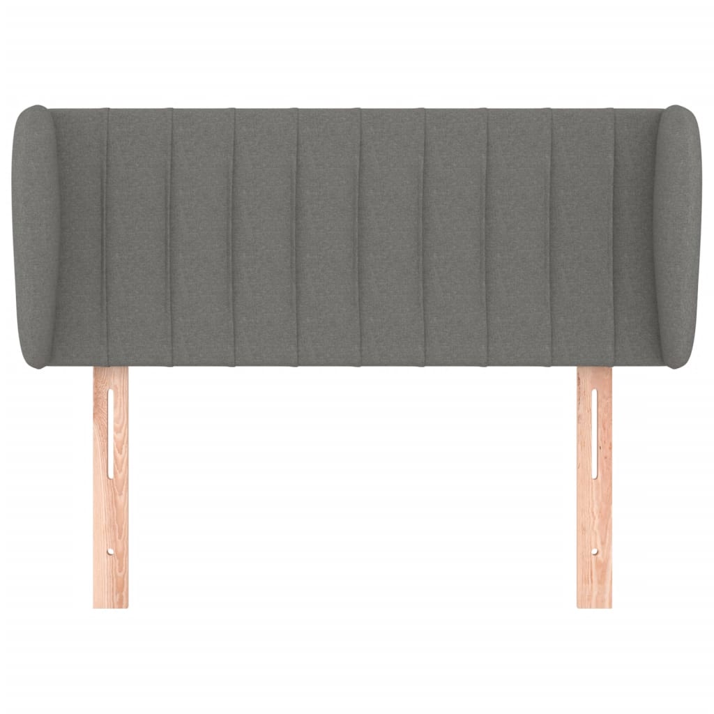 sengegavl med kanter 83x23x78/88 cm stof mørkegrå