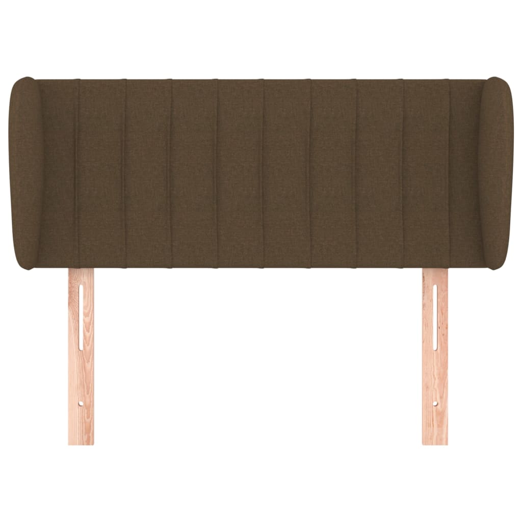 sengegavl med kanter 83x23x78/88 cm stof mørkebrun