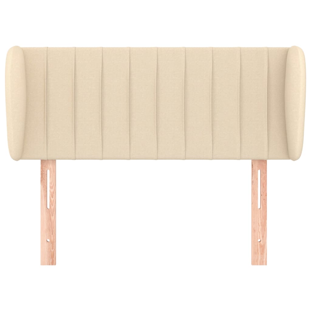 sengegavl med kanter 83x23x78/88 cm stof cremefarvet