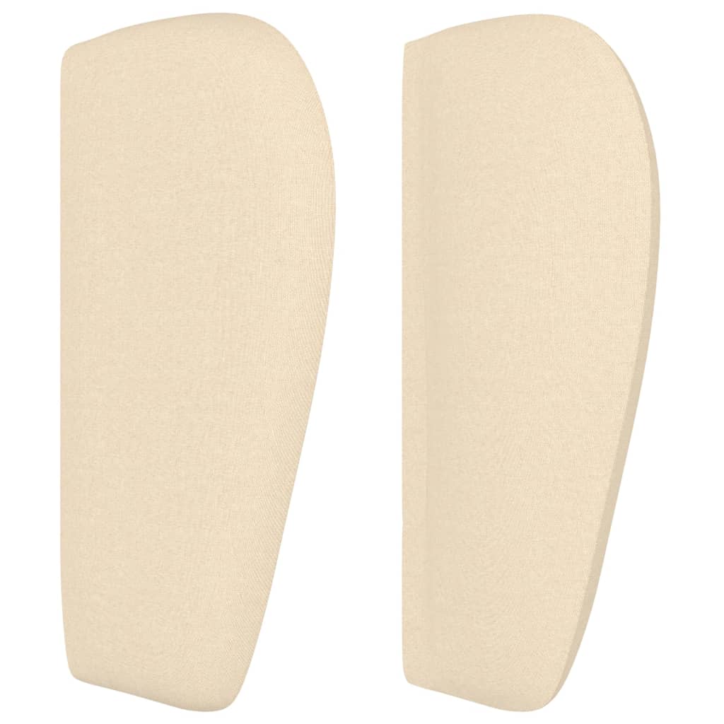 sengegavl med kanter 83x23x78/88 cm stof cremefarvet