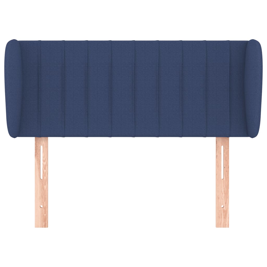 sengegavl med kanter 83x23x78/88 cm stof blå