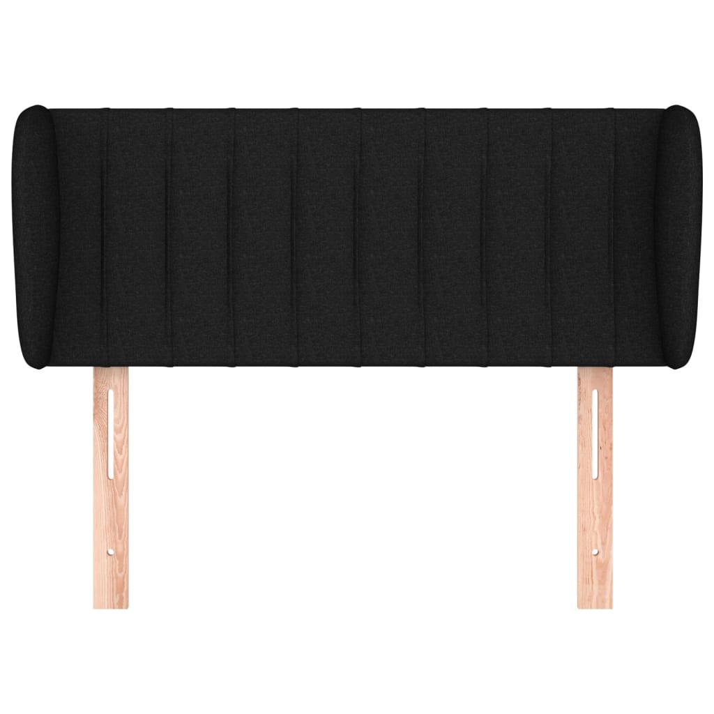 sengegavl med kanter 93x23x78/88 cm stof sort