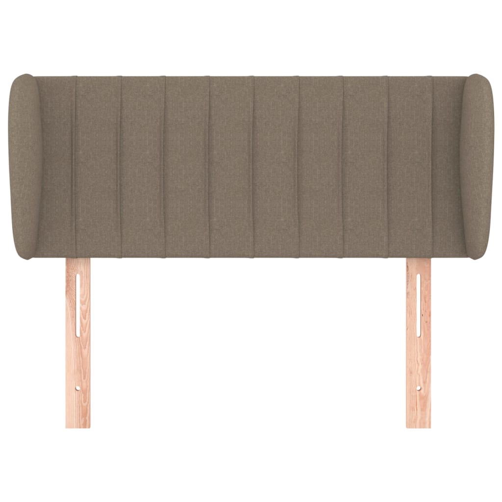 sengegavl med kanter 93x23x78/88 cm stof gråbrun
