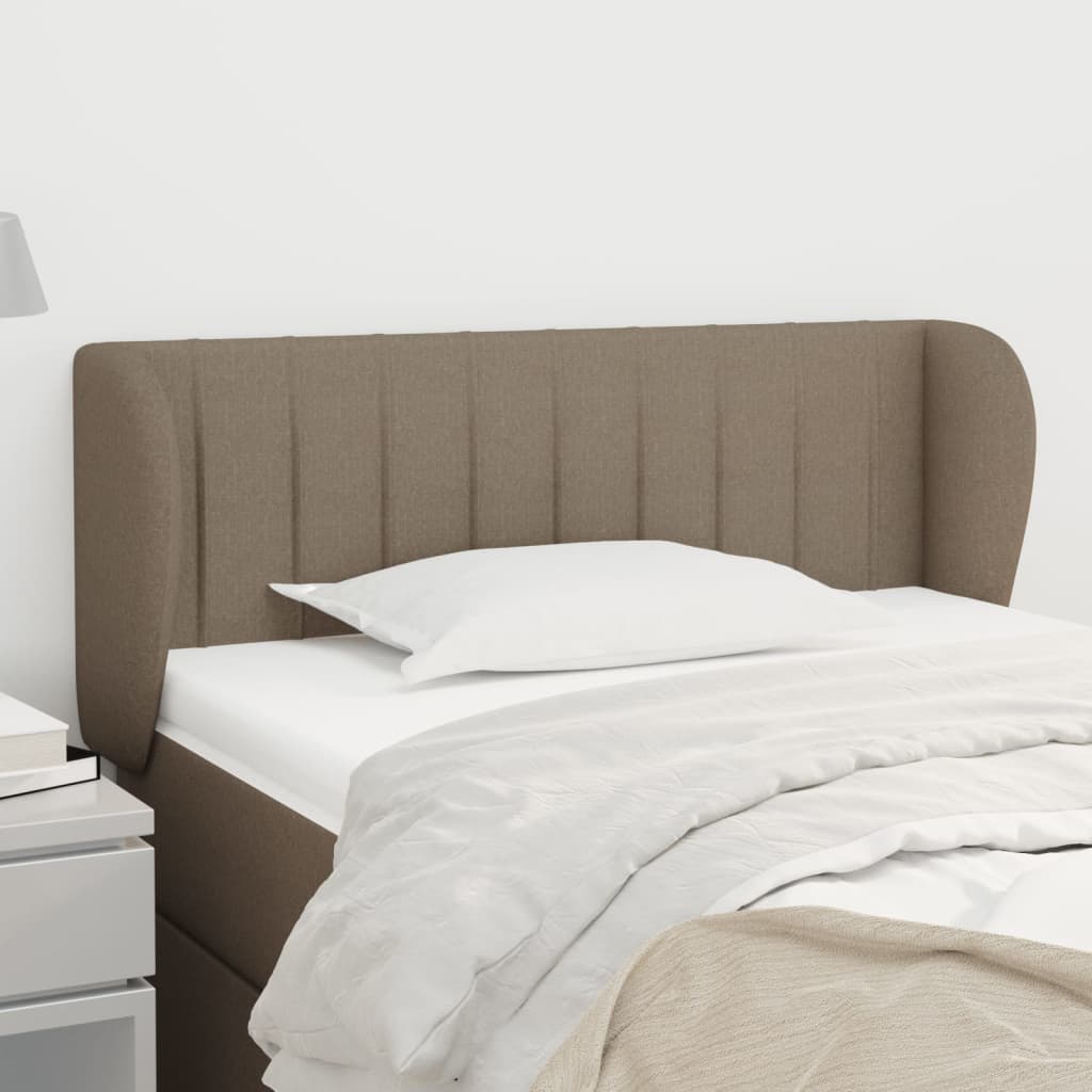 sengegavl med kanter 93x23x78/88 cm stof gråbrun