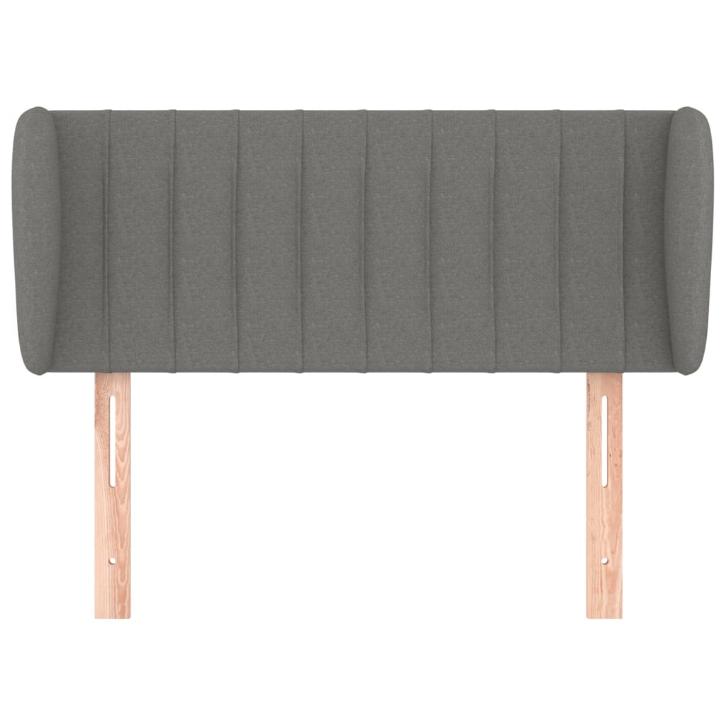 sengegavl med kanter 103x23x78/88 cm stof mørkegrå