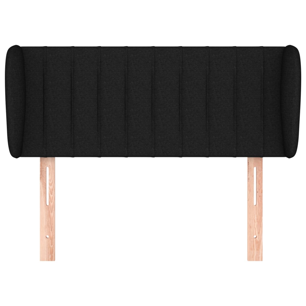 sengegavl med kanter 103x23x78/88 cm stof sort