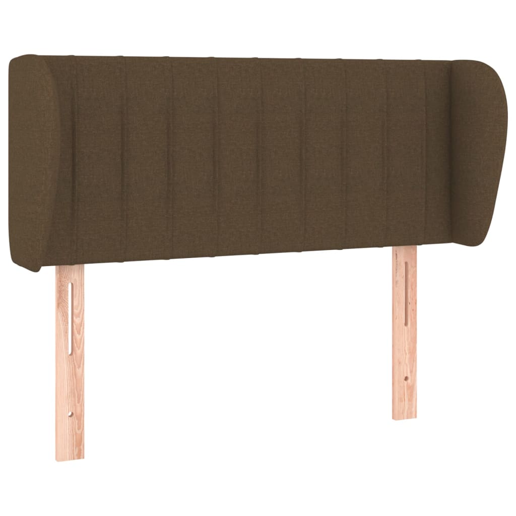 sengegavl med kanter 103x23x78/88 cm stof mørkebrun