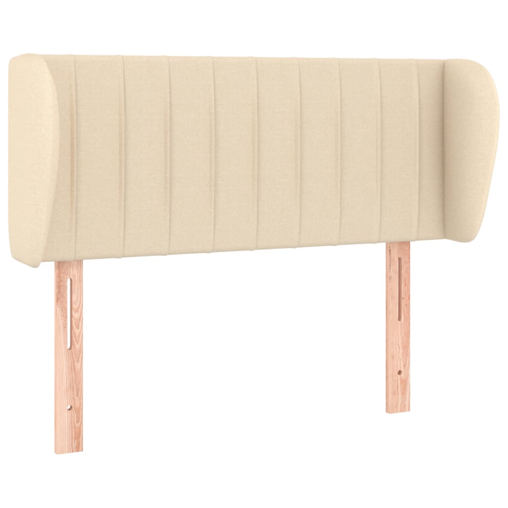 sengegavl med kanter 103x23x78/88 cm stof cremefarvet