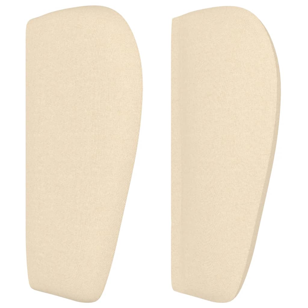 sengegavl med kanter 103x23x78/88 cm stof cremefarvet