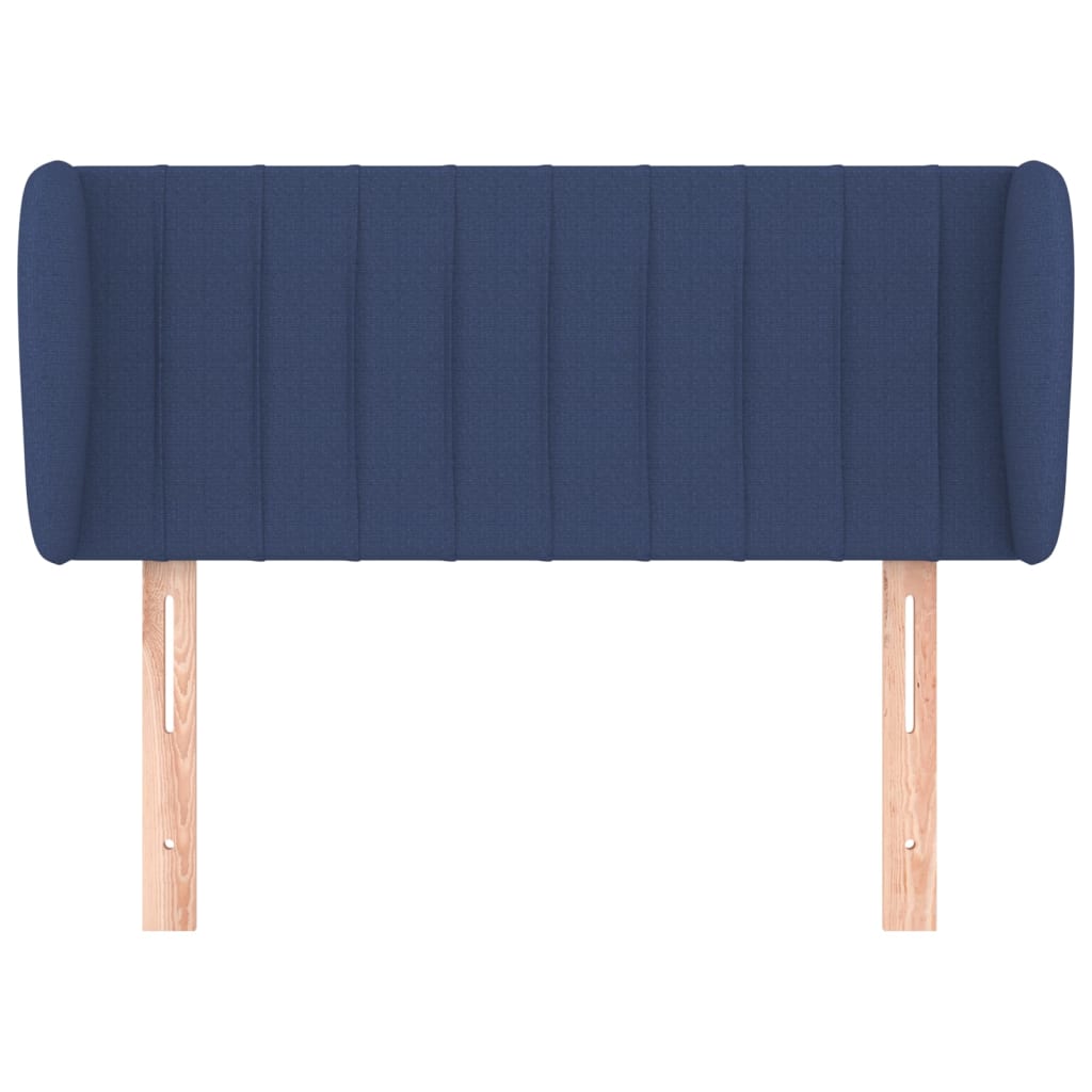 sengegavl med kanter 103x23x78/88 cm stof blå