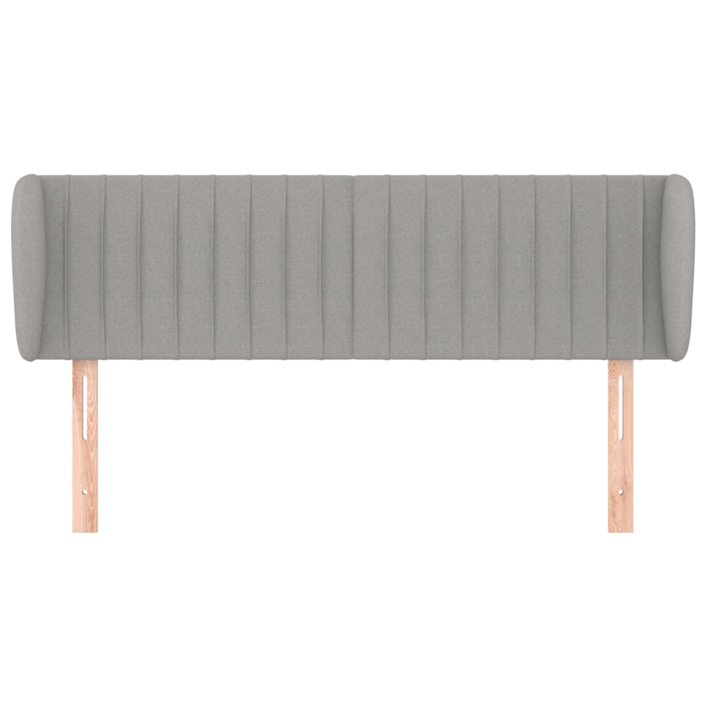 sengegavl med kanter 147x23x78/88cm stof lysegrå