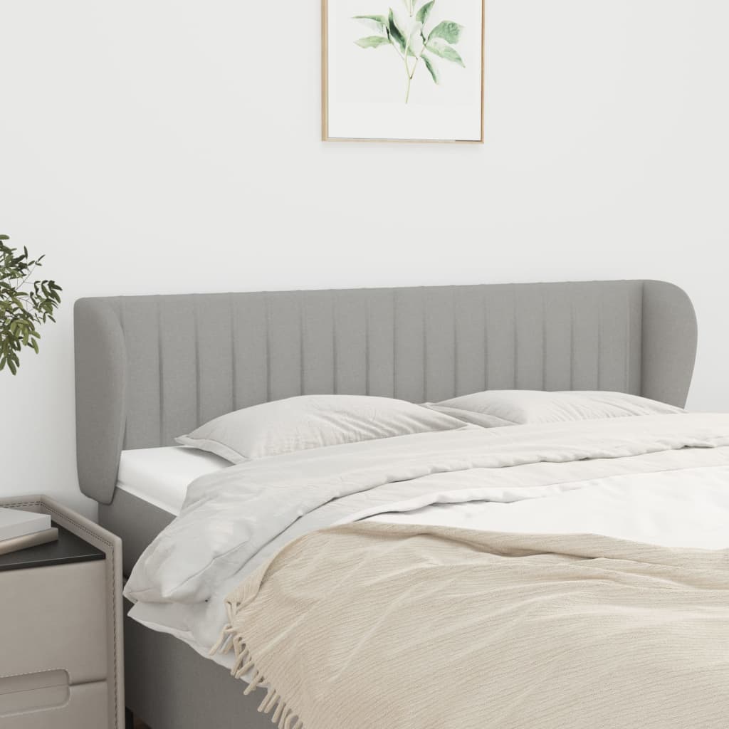 sengegavl med kanter 147x23x78/88cm stof lysegrå