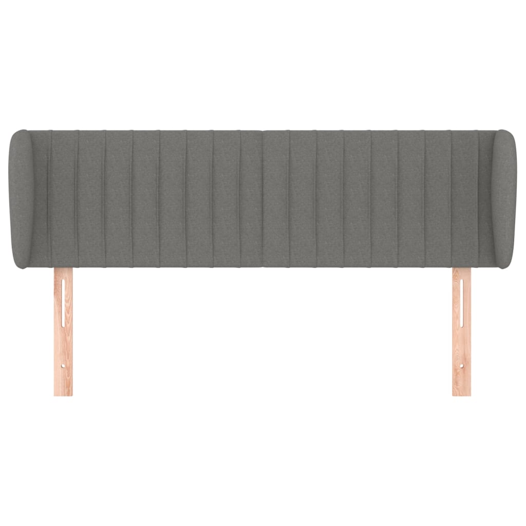sengegavl med kanter 147x23x78/88 cm stof mørkegrå