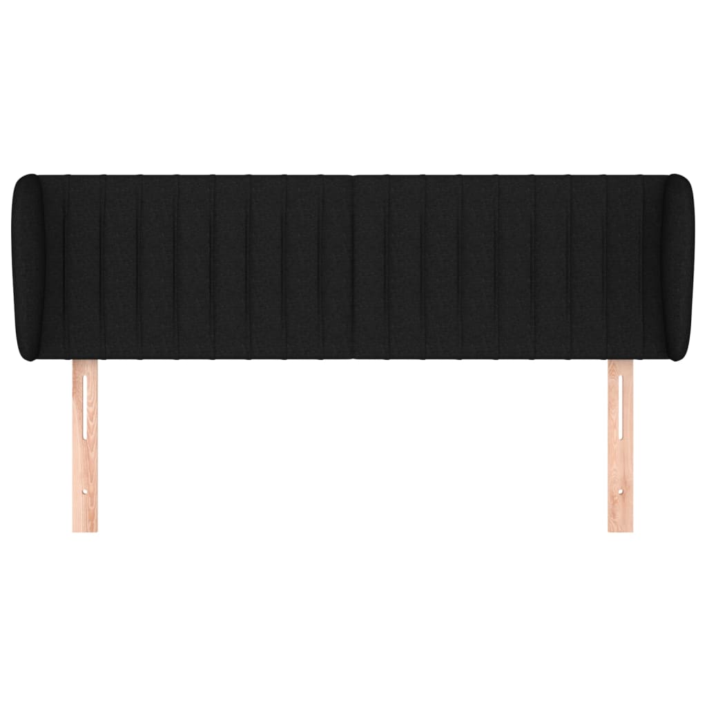 sengegavl med kanter 147x23x78/88 cm stof sort