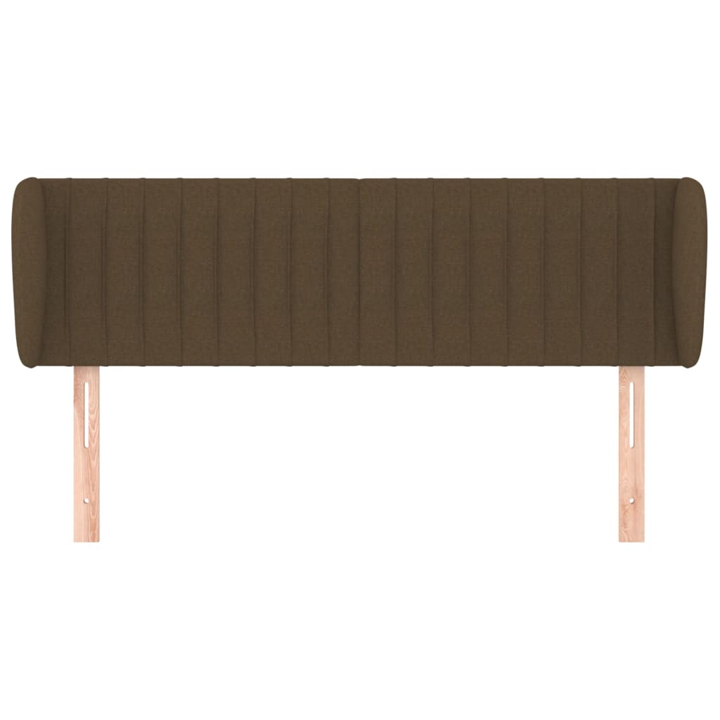 sengegavl med kanter 147x23x78/88 cm stof mørkebrun
