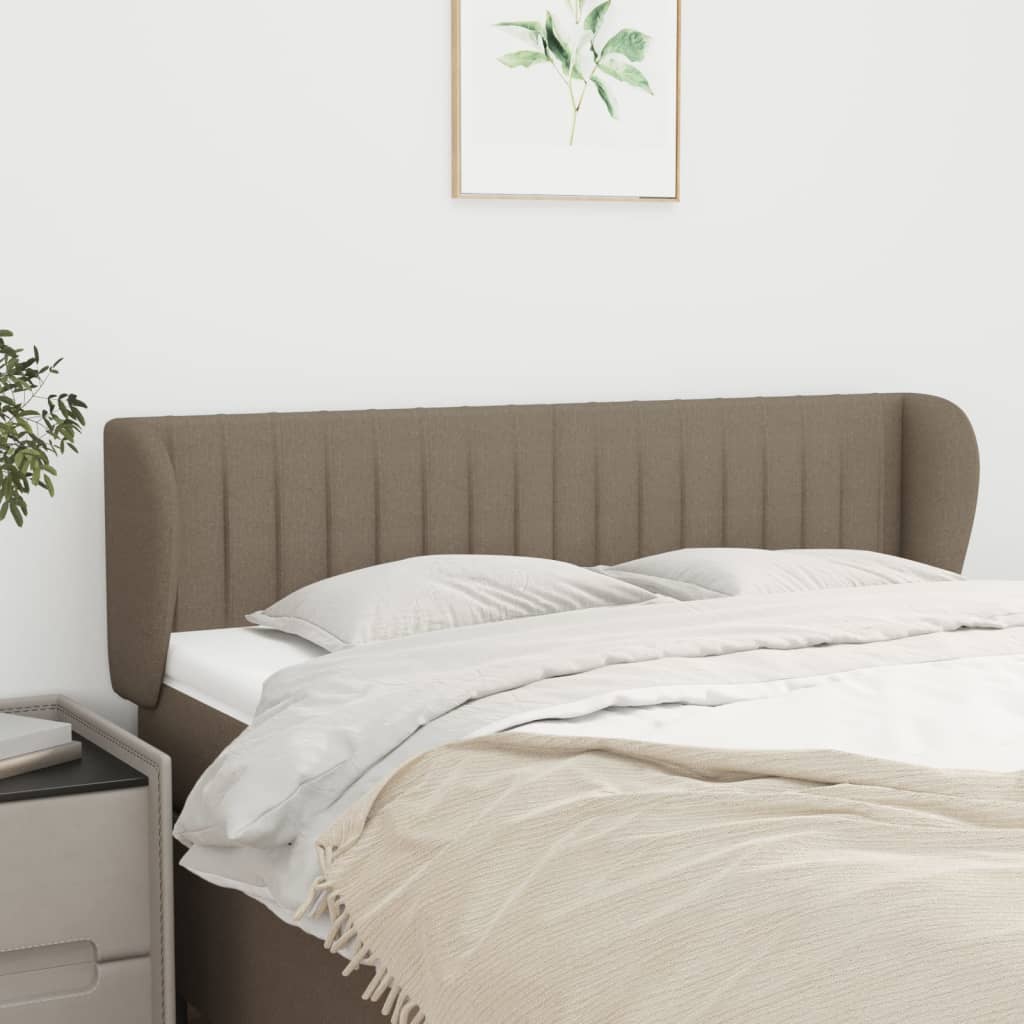 sengegavl med kanter 147x23x78/88 cm stof gråbrun
