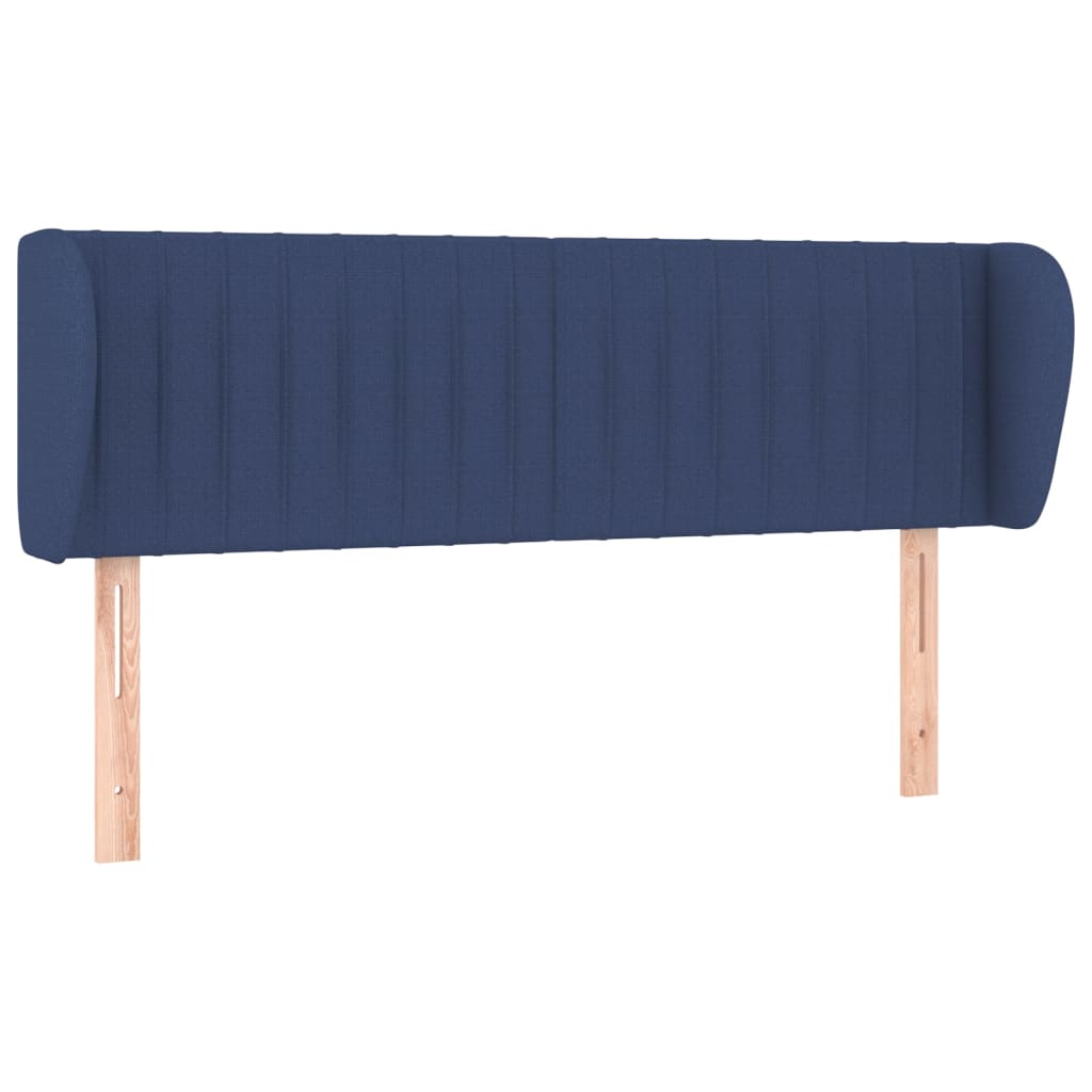 sengegavl med kanter 147x23x78/88 cm stof blå