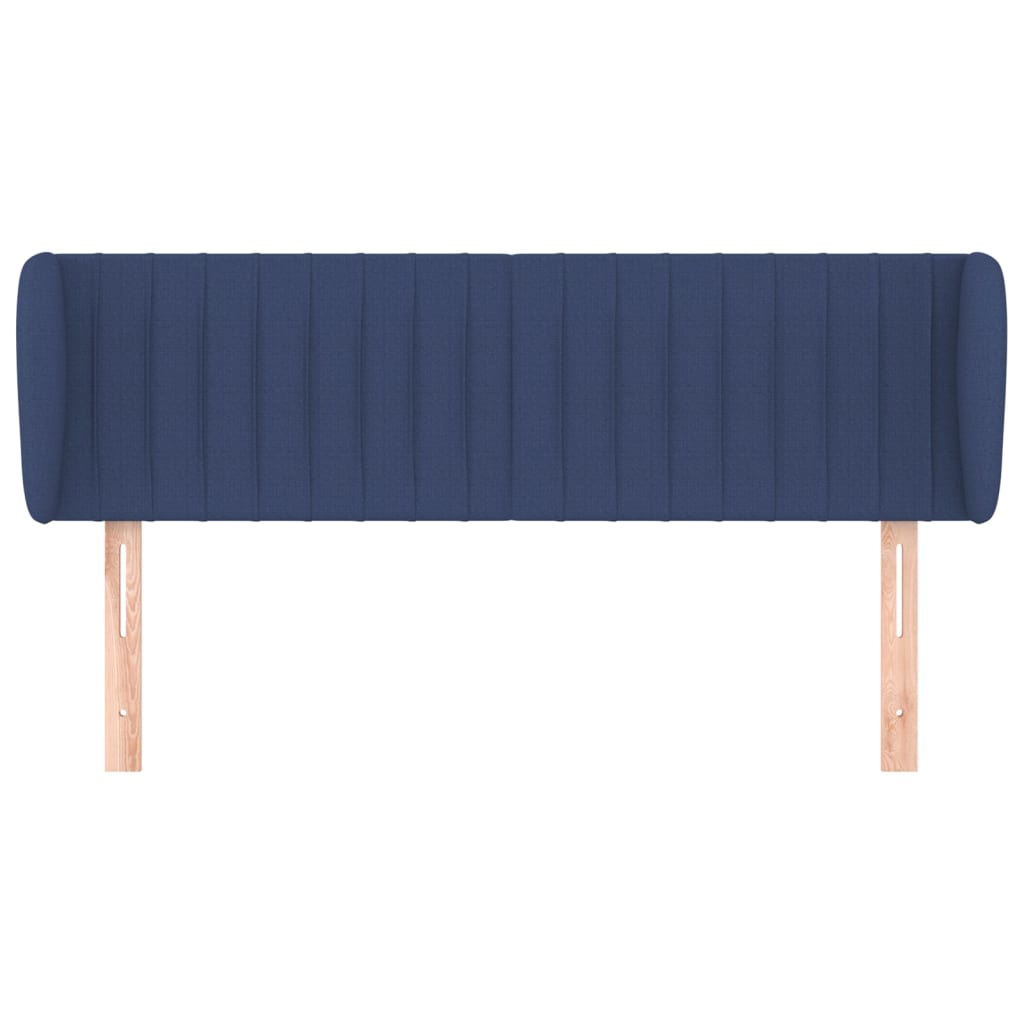 sengegavl med kanter 147x23x78/88 cm stof blå