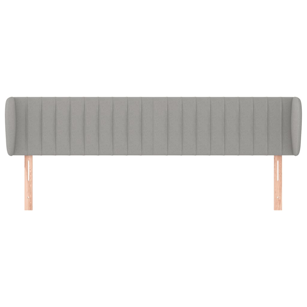sengegavl med kanter 147x23x78/88cm stof lysegrå