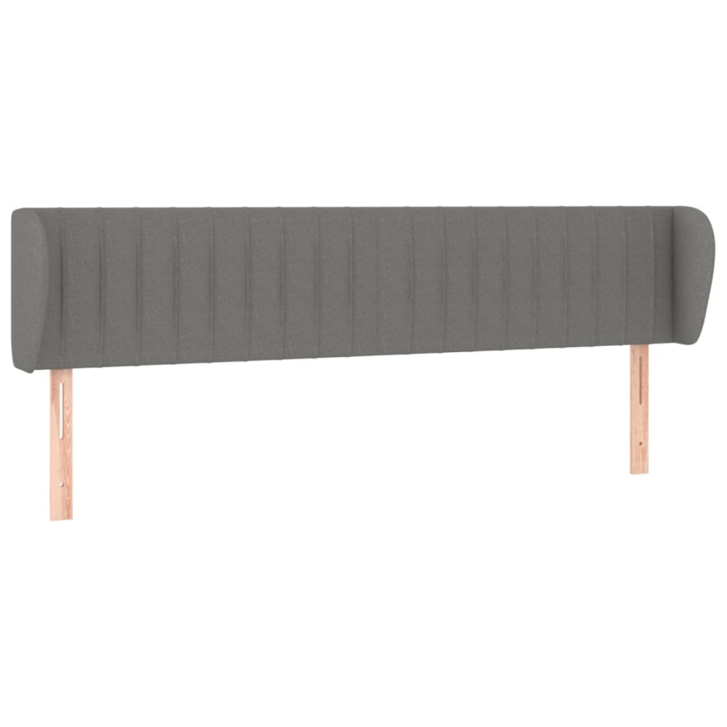 sengegavl med kanter 163x23x78/88 cm stof mørkegrå