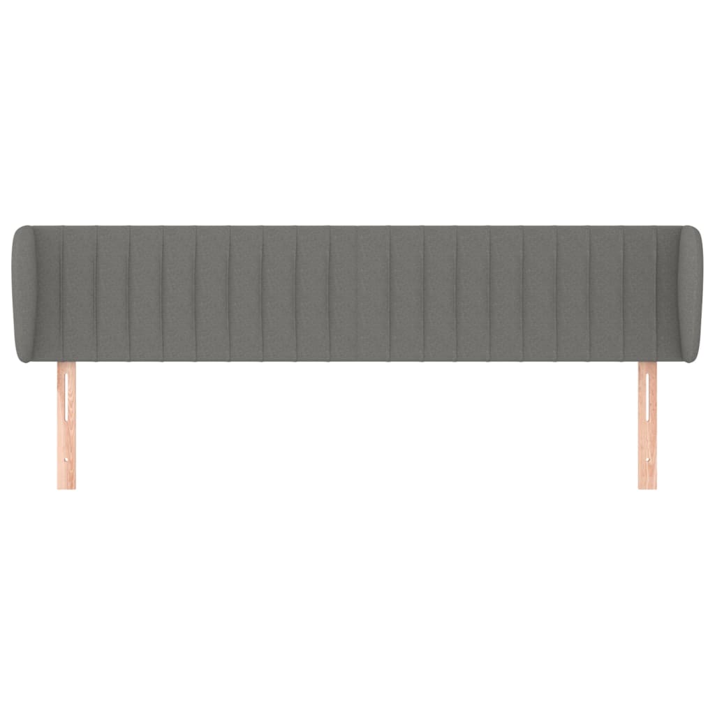 sengegavl med kanter 163x23x78/88 cm stof mørkegrå