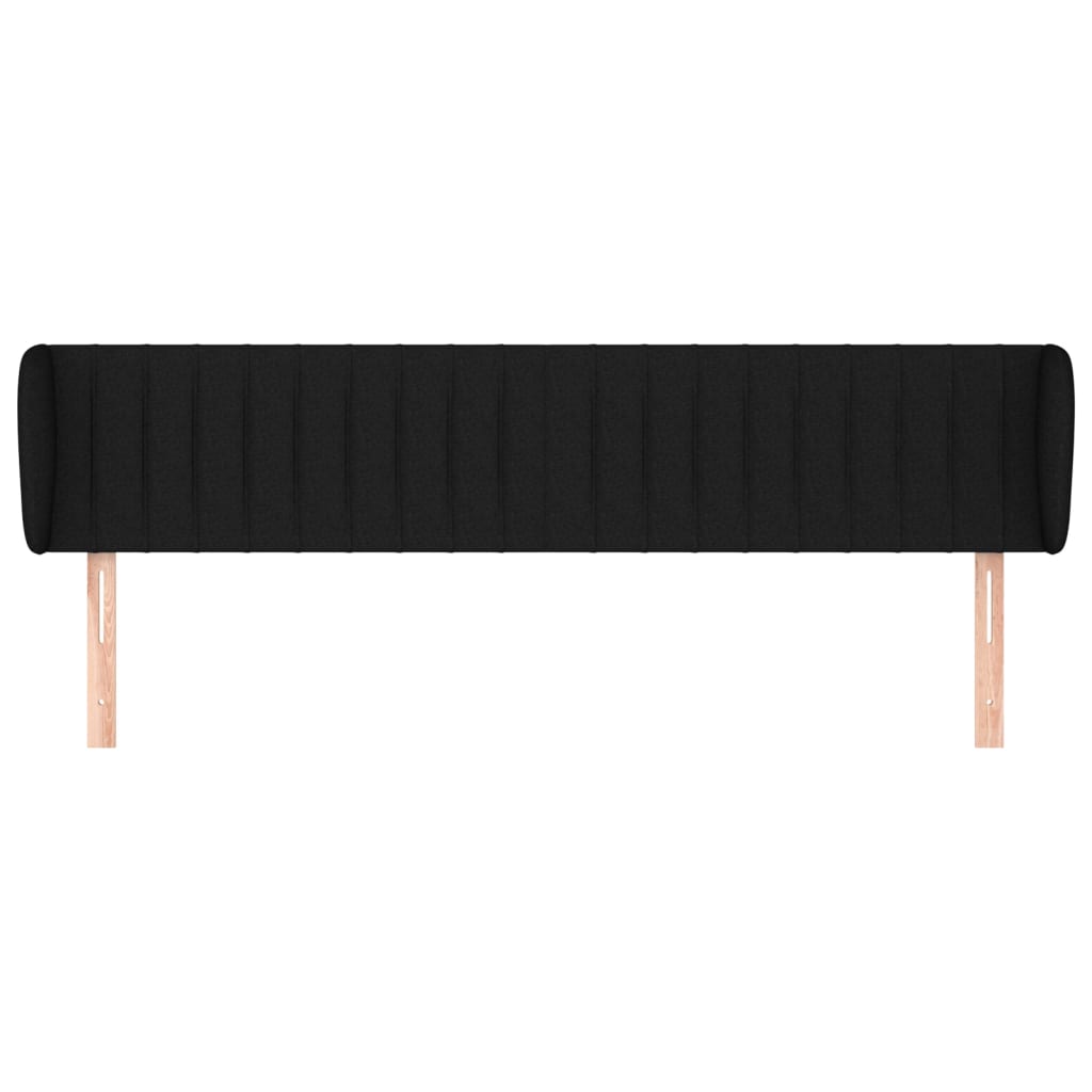 sengegavl med kanter 163x23x78/88 cm stof sort