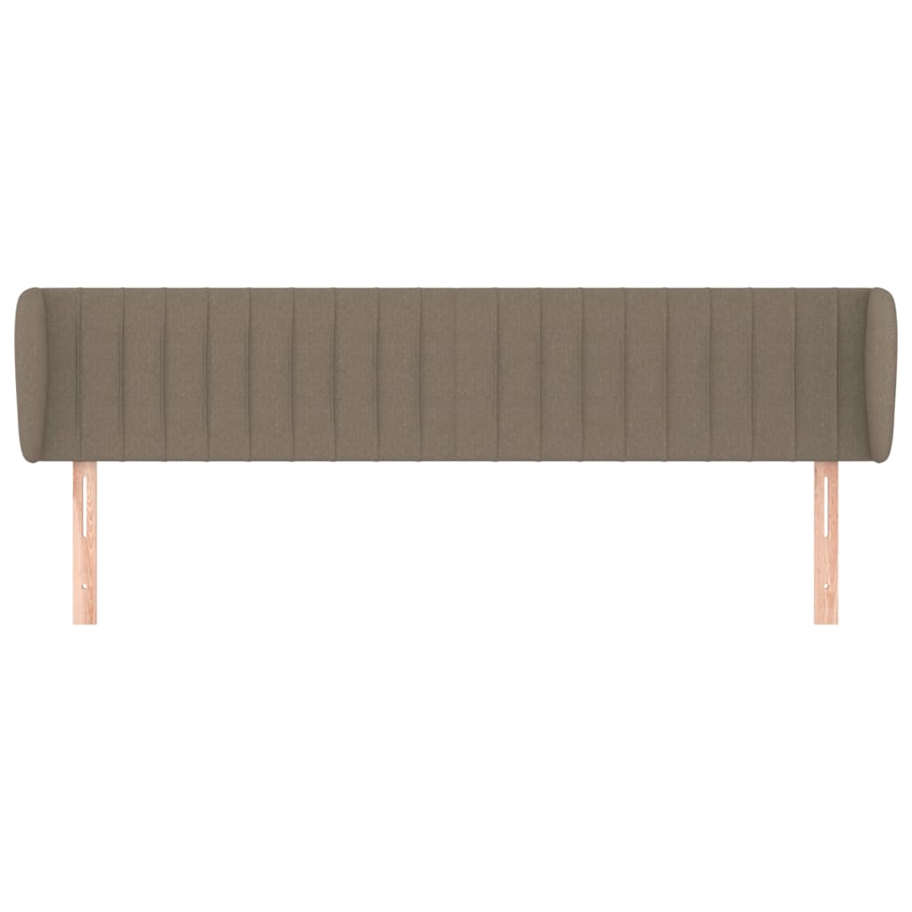 sengegavl med kanter 163x23x78/88 cm stof gråbrun