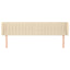 sengegavl med kanter 163x23x78/88 cm stof cremefarvet