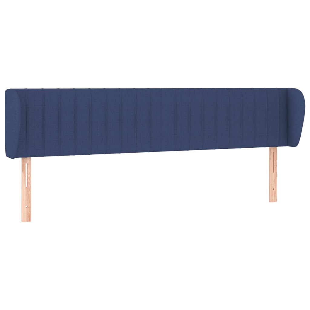 sengegavl med kanter 163x23x78/88 cm stof blå