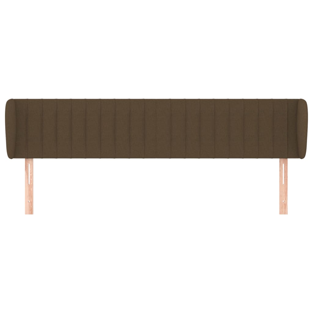 sengegavl med kanter 183x23x78/88 cm stof mørkebrun