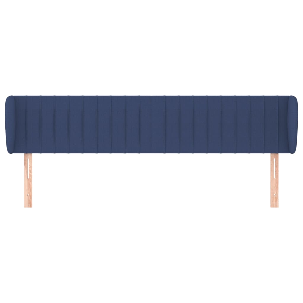 sengegavl med kanter 183x23x78/88 cm stof blå