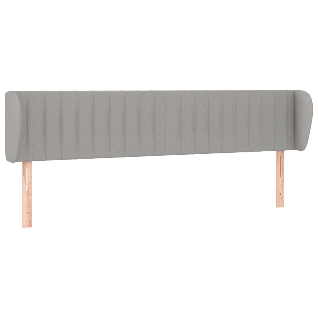 sengegavl med kanter 203x23x78/88cm stof lysegrå