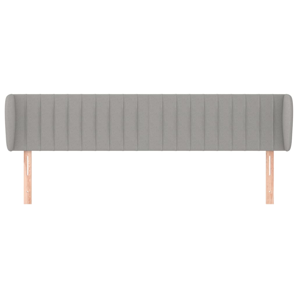 sengegavl med kanter 203x23x78/88cm stof lysegrå