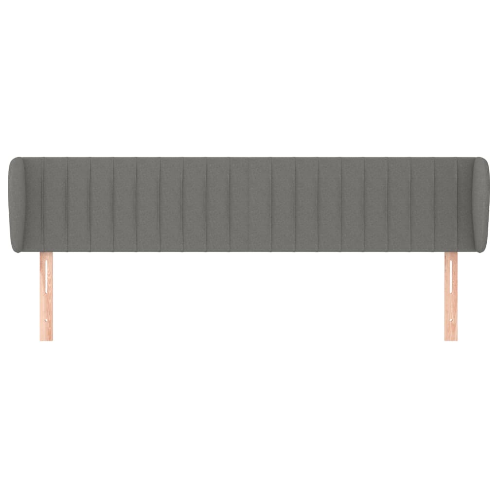 sengegavl med kanter 203x23x78/88 cm stof mørkegrå