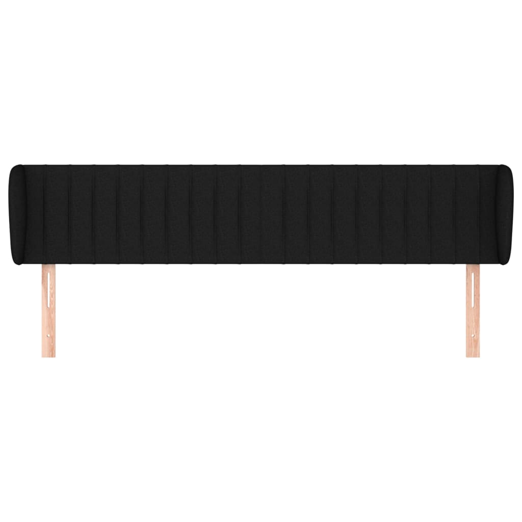 sengegavl med kanter 203x23x78/88 cm stof sort