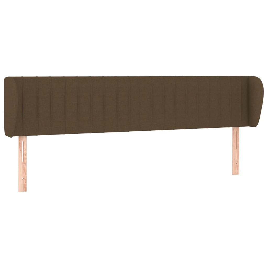 sengegavl med kanter 203x23x78/88 cm stof mørkebrun