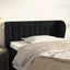 sengegavl med kanter 83x23x78/88 cm fløjl sort