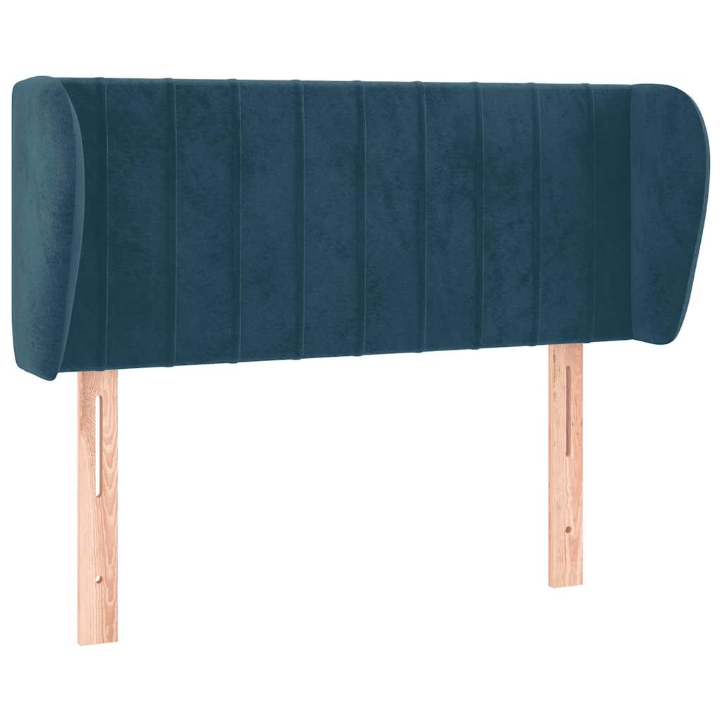 sengegavl med kanter 83x23x78/88 cm fløjl mørkeblå
