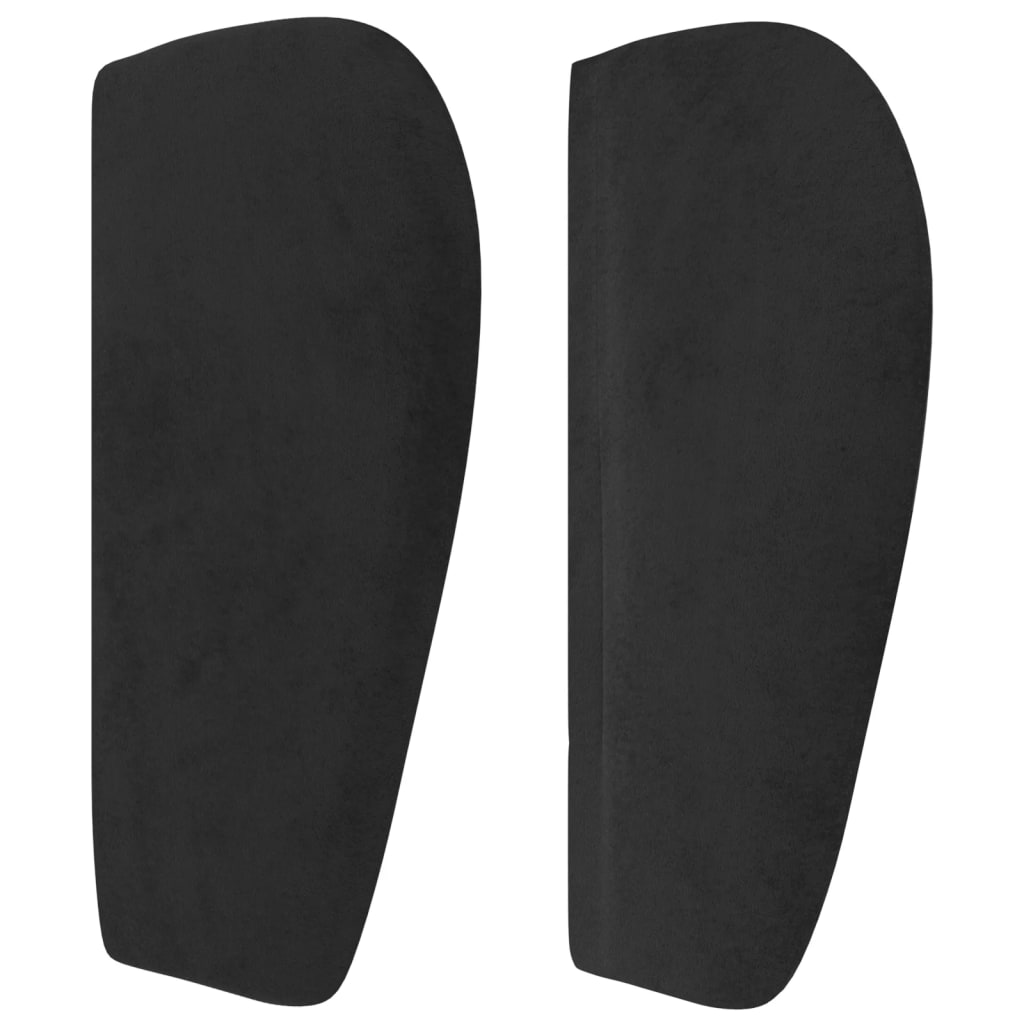 sengegavl med kanter 183x23x78/88 cm fløjl sort