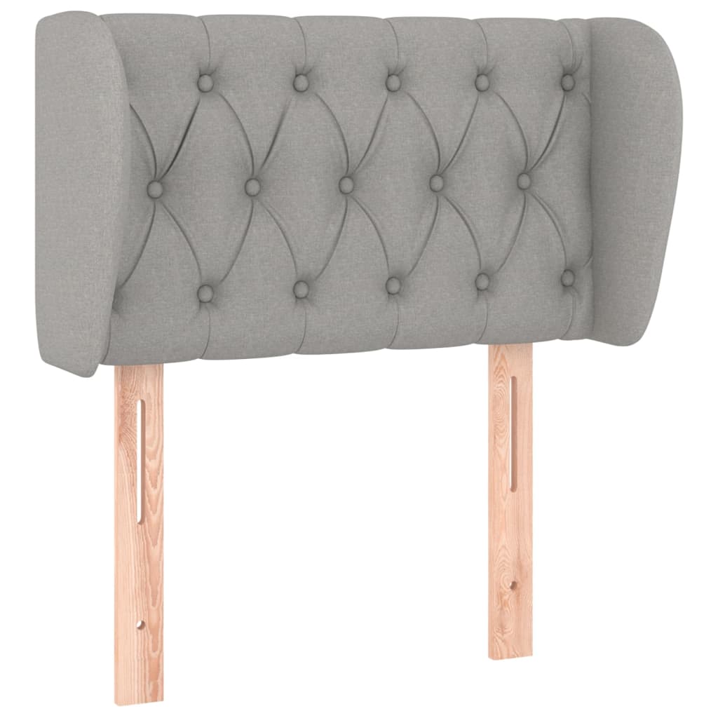 sengegavl med kanter 83x23x78/88 cm stof lysegrå