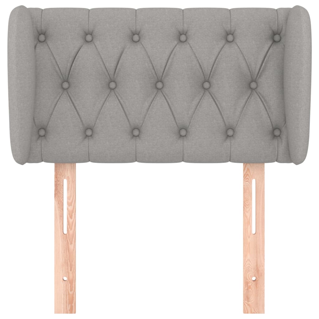 sengegavl med kanter 83x23x78/88 cm stof lysegrå