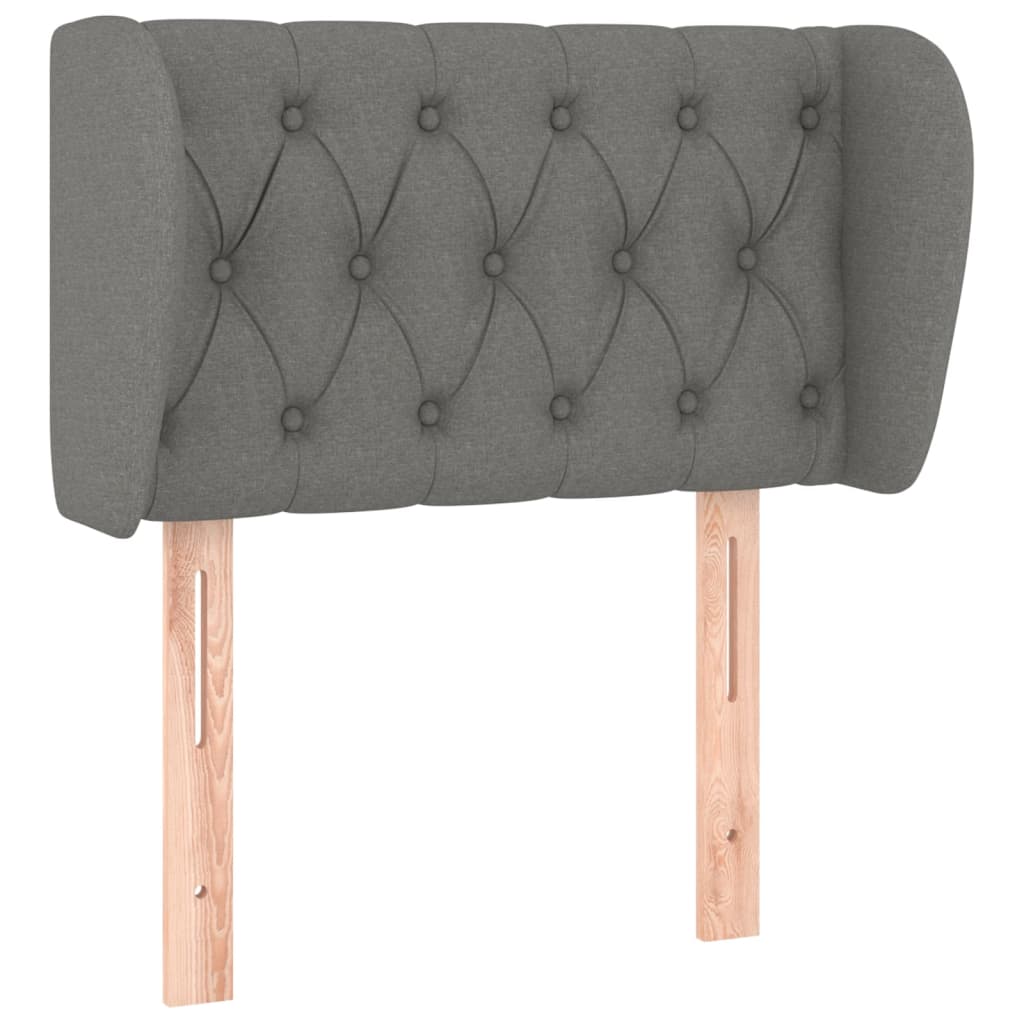 sengegavl med kanter 83x23x78/88 cm stof mørkegrå