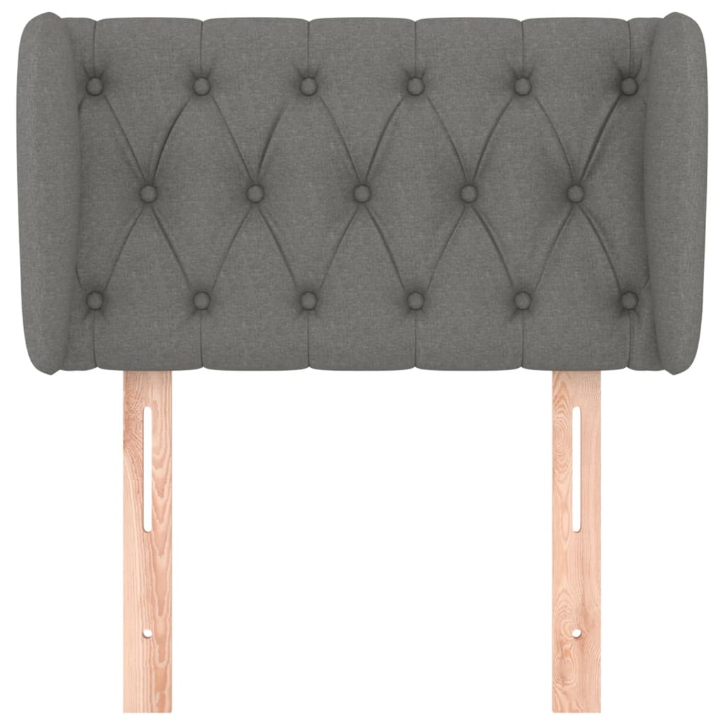 sengegavl med kanter 83x23x78/88 cm stof mørkegrå