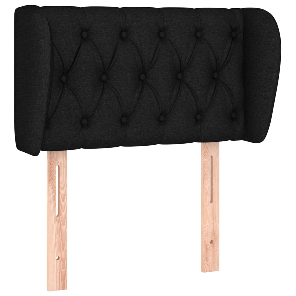 sengegavl med kanter 83x23x78/88 cm stof sort
