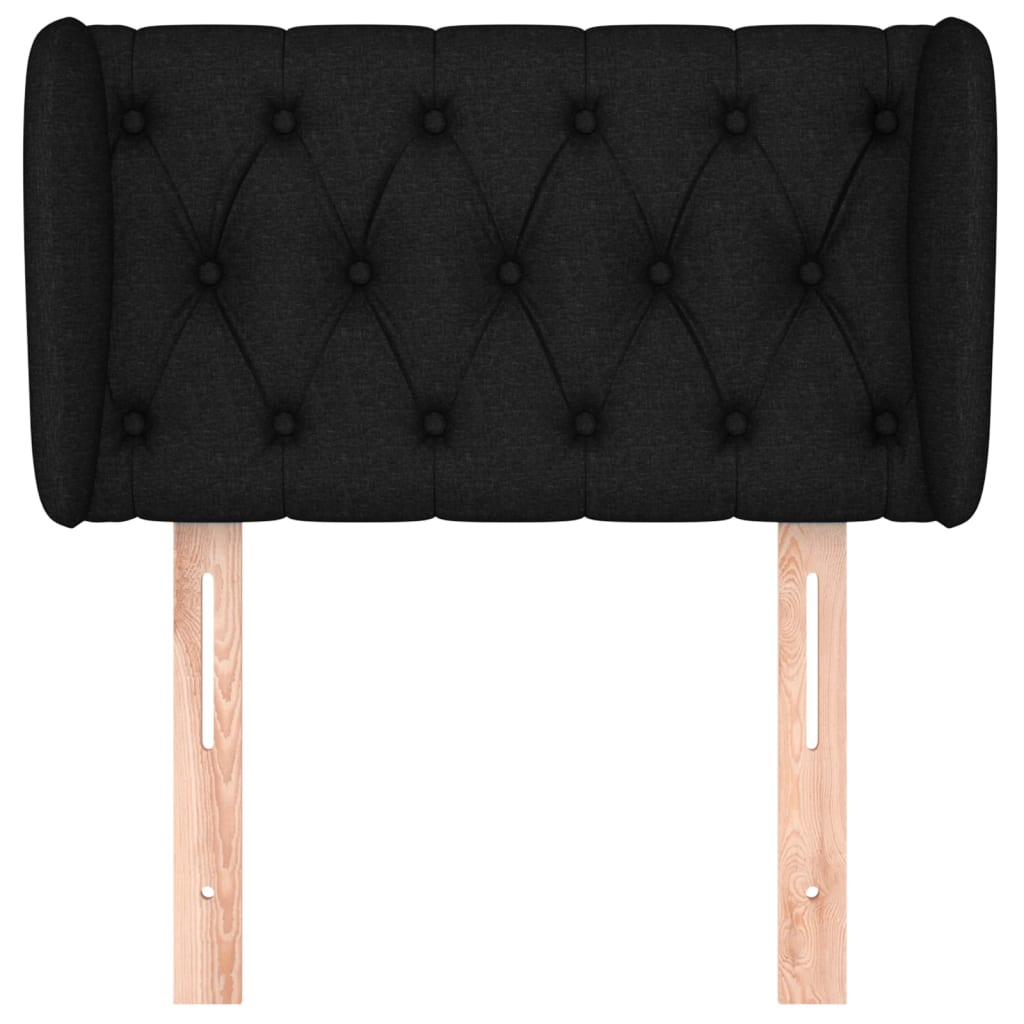 sengegavl med kanter 83x23x78/88 cm stof sort