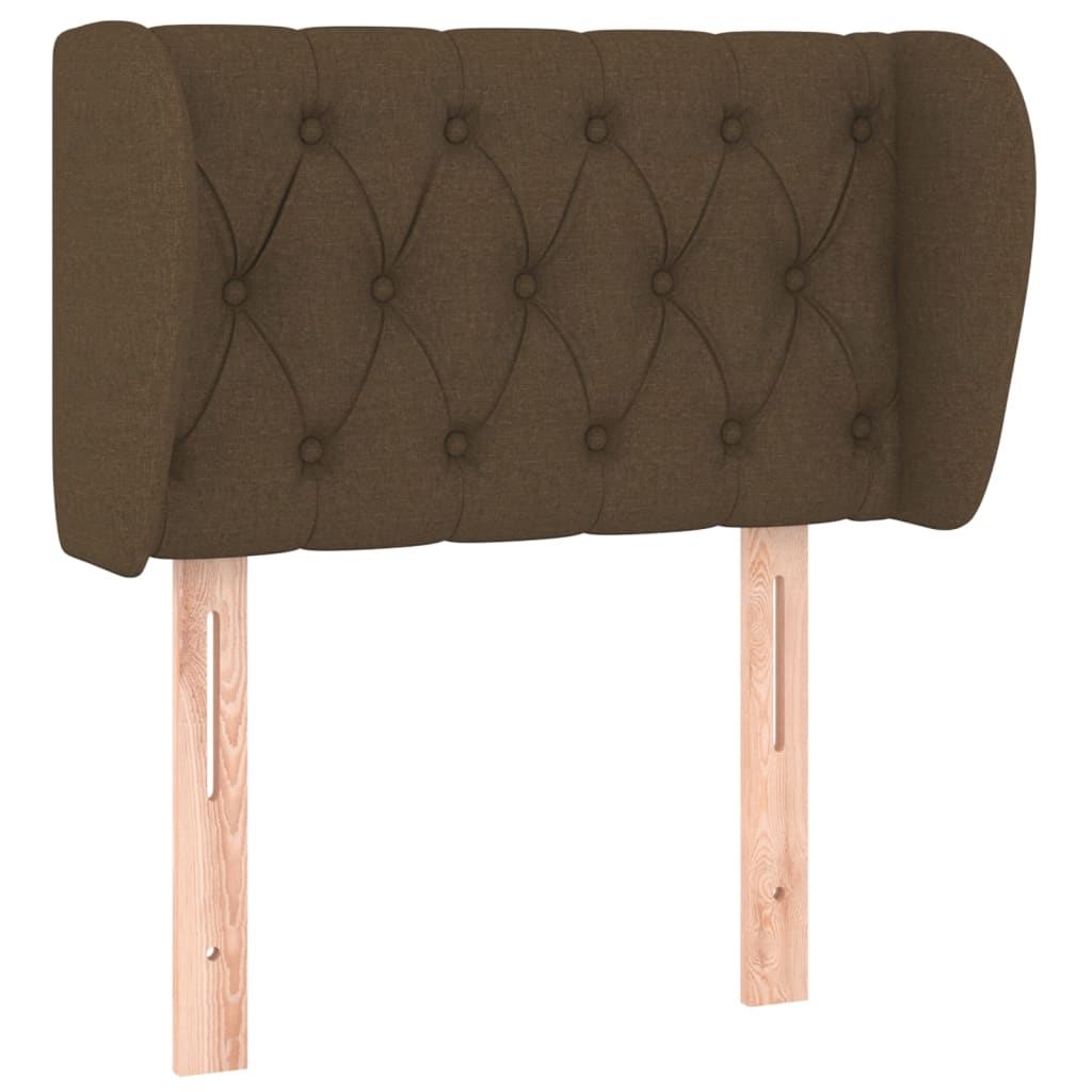 sengegavl med kanter 83x23x78/88 cm stof mørkebrun