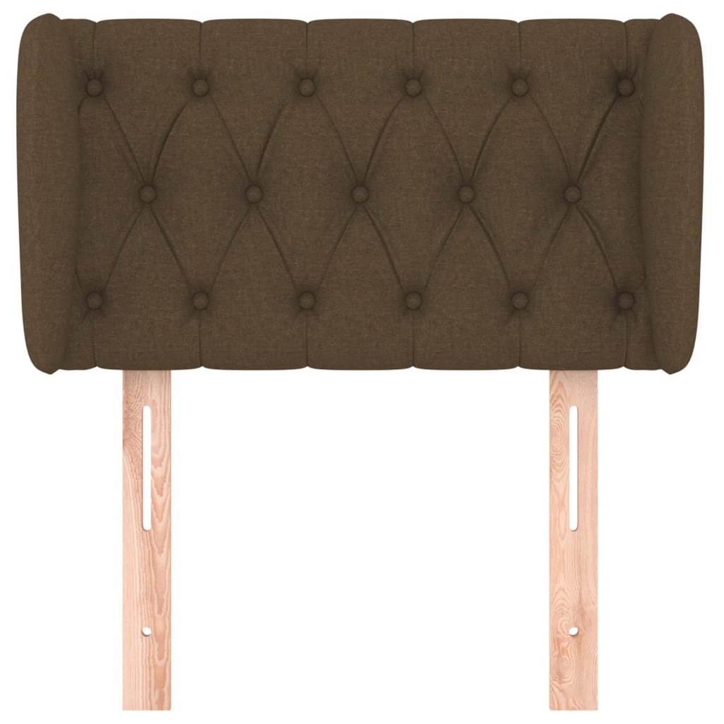 sengegavl med kanter 83x23x78/88 cm stof mørkebrun